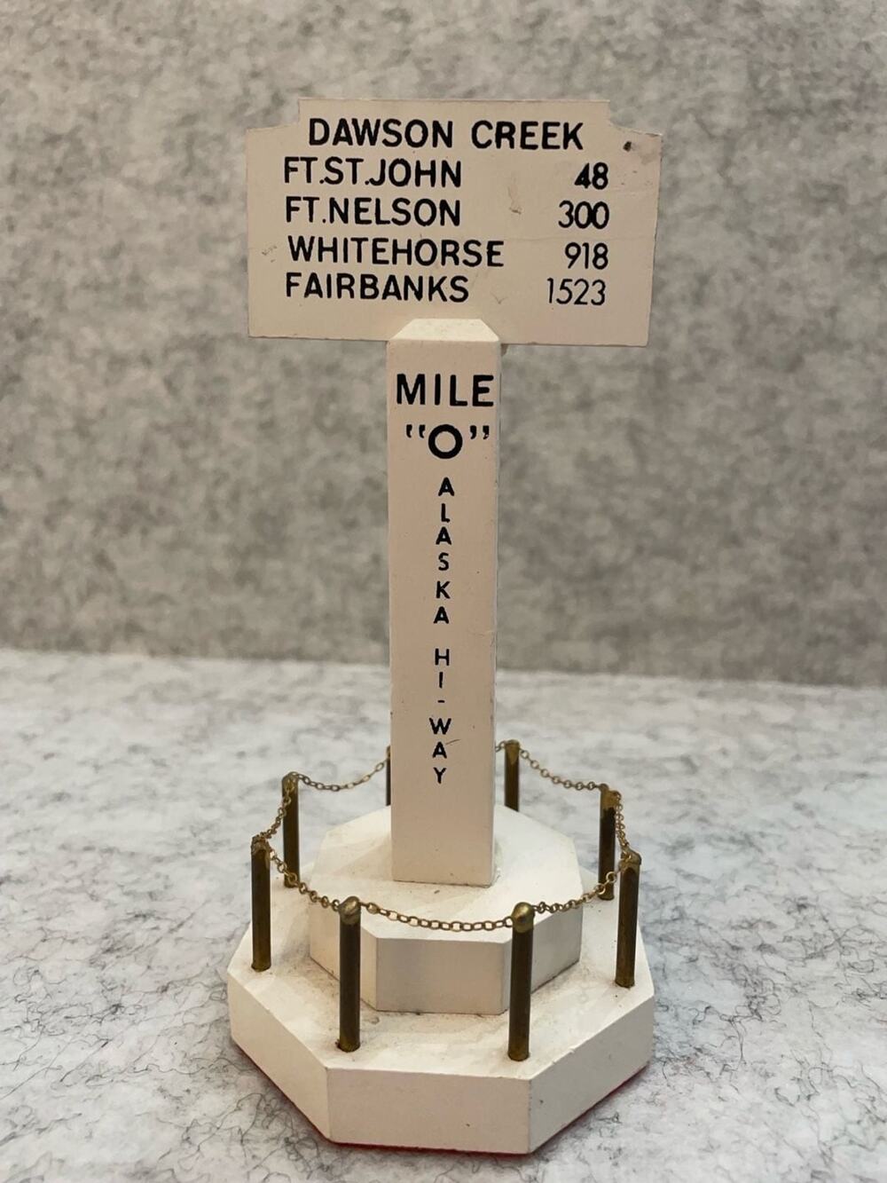 Zero Crafts Vintage Alaska Highway Mile 0 Souvenir Signpost Replica Dawson Creek